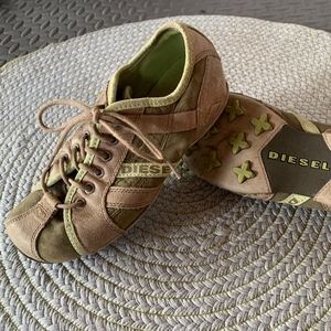 DIESEL Leather Retro Tennis Shoes US7 EU37
